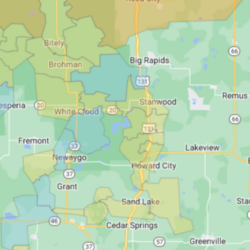 Map of the Newaygo service area