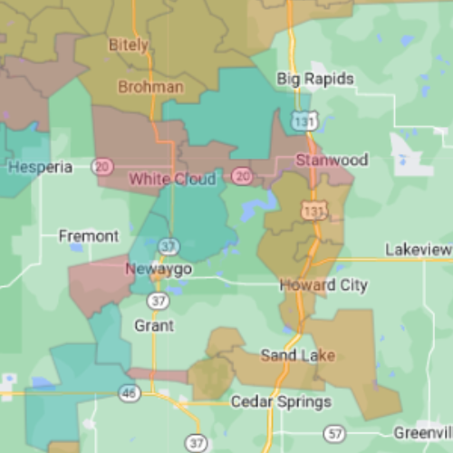 Map of the Newaygo service area