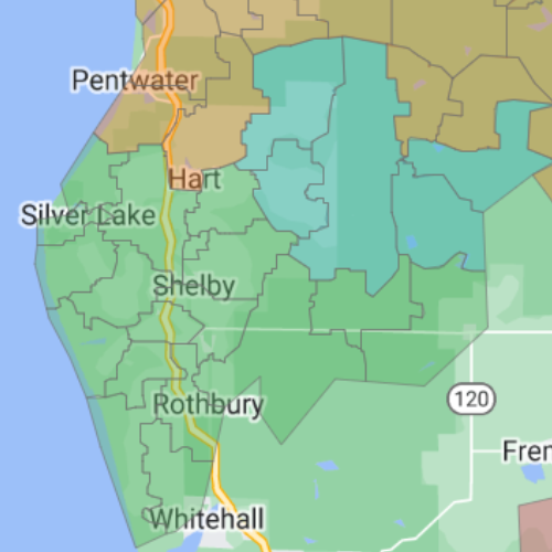 Map of the Hart service area