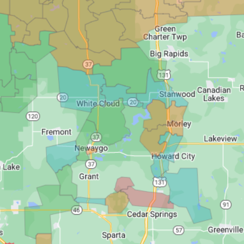 Map of the Newaygo service area