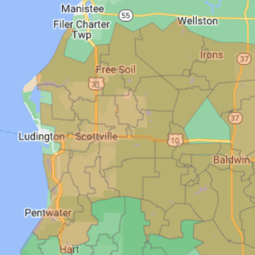 Scottville area map