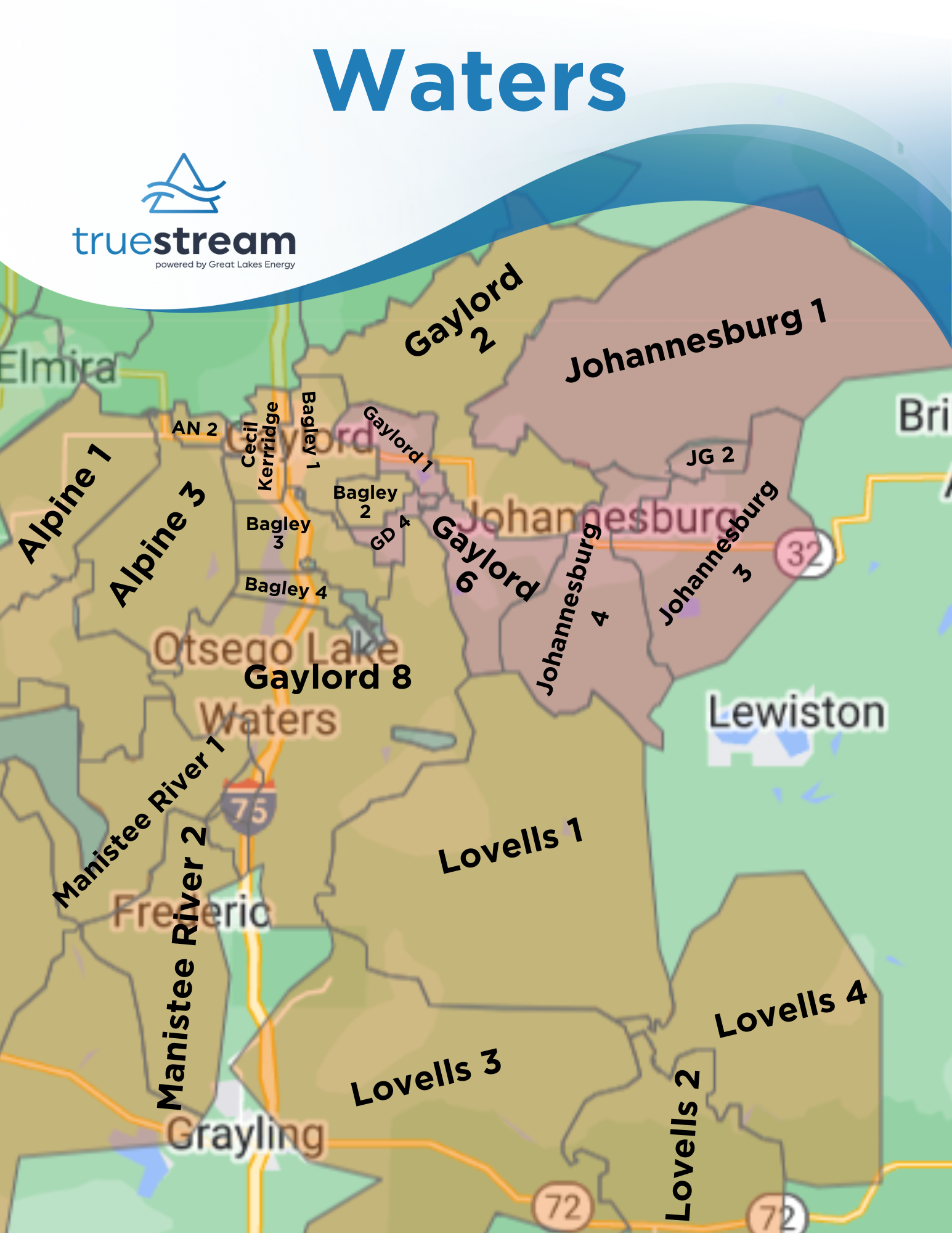 Waters Area P1 labeled(1350 x 1080 px) Map of the Waters service area