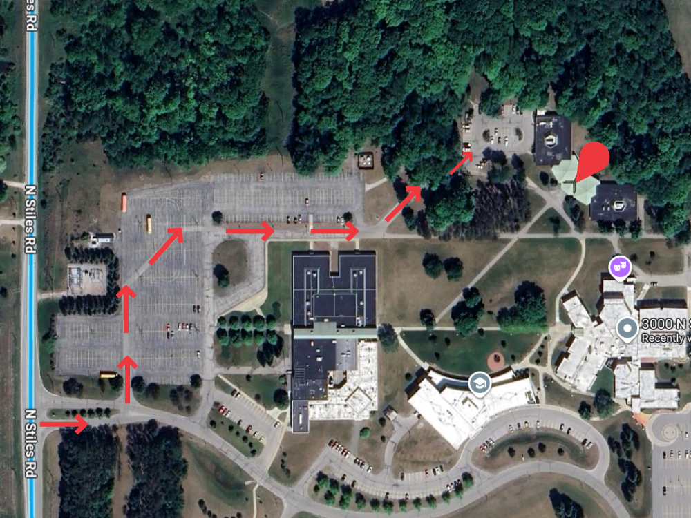map showing West Shore Community College campus