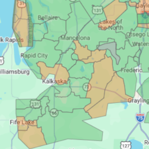 Kalkaska Area (500 × 500 px) Kalkaska Area Map