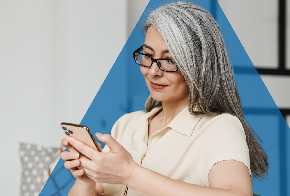 woman texting on a cell phone