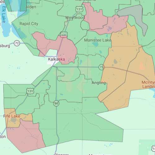 map of the Kalkaska service district