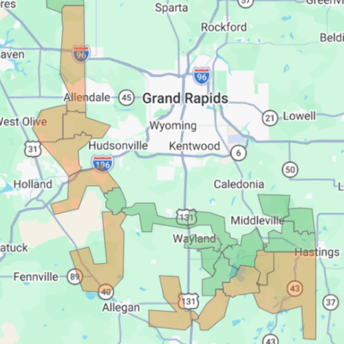 Wayland Area map